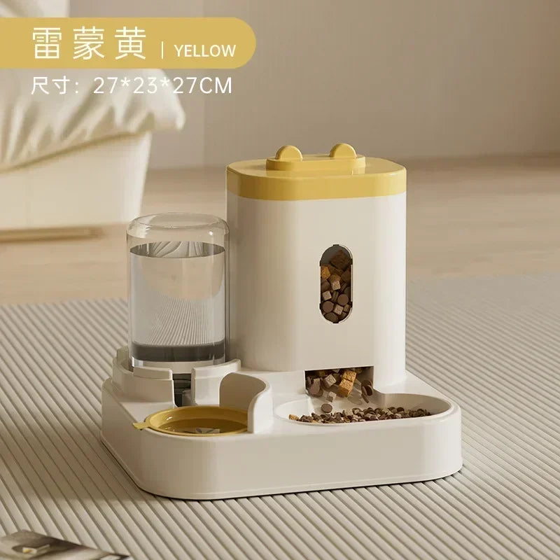 Automatic Pet Feeder with Water Fountain - Large Dispenser for Cats/Dogs, Puppy/Kitten Feeding/Water Station